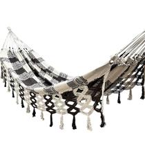 Rede Grande Luxo De Dormir Para Casal 4,40 M Marrom Xadrez