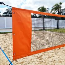 Rede Multiuso Zaka Volei Beach Futevolei com banda lateral Laranja 9,60m x 1m Rede Multiuso Zaka Volei Beach Futevolei com banda lateral Laranja 9,60m x 1m