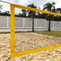 Rede Multiuso Zaka Volei Beach Futevolei sem banda lateral Amarela 9,60m x 1m