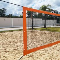 Rede Multiuso Zaka Volei Beach Futevolei sem banda lateral Laranja 9,60m x 1m