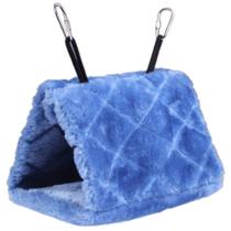Rede para pássaros Vktech Plush Snuggle Cave Happy Hut azul tamanho M Rede para pássaros Vktech Plush Snuggle Cave Happy Hut azul tamanho M