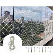 Rede proteção de janela criança gato cor cristal 1,20 x 1,20