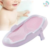 Rede Protetora De Banheira Tomar Banho Confortável Infantil Para Bebe Criança Menino 8015 Rosa Azul Silicone Segurança - Teu Baby