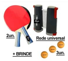Rede Retrátil Ping Pong Tênis Mesa Bolas Raquetes Brinquedo