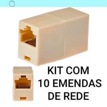 Rede Sem Limitações - Kit 10 Emendas Rj45 8 Vias Branco Rede Sem Limitações - Kit 10 Emendas Rj45 8 Vias Branco