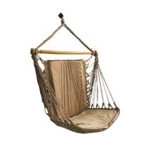Rede Suspensa Cadeira De Balanço De Varanda e Jardim Resistente em Algodão Na Cor Caramelo Verão Relaxante Rede Suspensa Cadeira De Balanço De Varanda e Jardim Resistente em Algodão Na Cor Caramelo Verão Relaxante