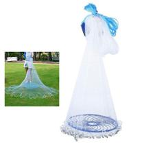 Rede Tarrafa Chinesa Pesca Disco Pescaria 4 Metros Mar Peixe Multifilamento Malha 5 Resistente