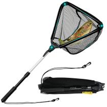 Rede telescópica dobrável para aterrissagem de peixes revestida de borracha Black Paw Rede telescópica dobrável para aterrissagem de peixes revestida de borracha Black Paw