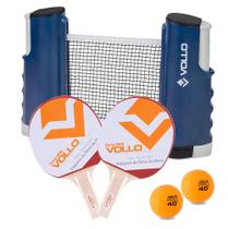 Rede Tenis de Mesa Ping Pong Retrátil 2 Raquetes e 2 Bolas - VOLLO SPORTS