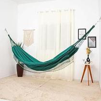 Rede Verde Gigante de Dormir Jeans 4,00m Reforçada Suporta até 180kg Ideal para Varanda e Casa