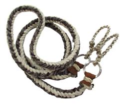 Rédea De Lã De Carneiro Com Biqueiras De Couro Cru Trançada