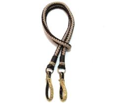 Rédea De Lã Torcida Marrom Grossa Com Biqueiras Em Couro Cru Resistente Original