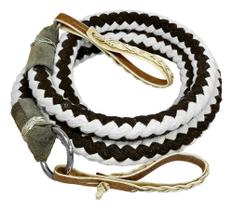 Redea De Lã Trançada Argolas Inox Para Cavalo Branco