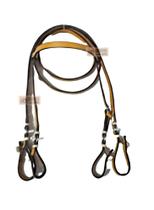 Rédea e cabeçada couro amarela para montaria cavalo