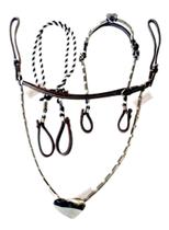 Rédeas Cabeçada Peiteira Cavalo Crioulo Abqm Laço Comprido