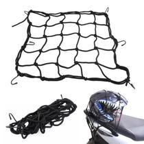 Redinha Capacete Elástica Moto Tela Rede Ganchos Porta Carga