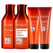 Redken Frizz Dismiss Kit Shampoo + Condicionador + Leaven In + Máscara