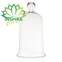 Redoma Cúpula De Vidro Com Pegador 13,5x22cm Decoração Floral Religioso