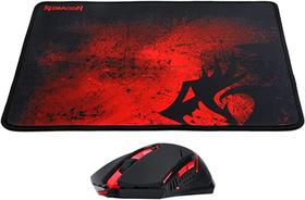 Redragon MOUSE GAMER COM MOUSEPAD M601-BA PRETO/VERMELHO