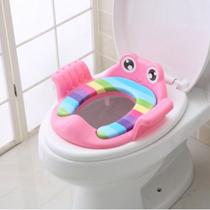 Redutor Assento Vaso Sanitário Infantil Portátil Acolchoado Rosa