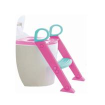 Redutor de Assento Vaso Sanitário Infantil Bebê Escadinha Rosa - Baby Style