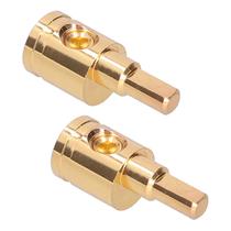 Redutor de fio de alimentação Acouto 2 unidades de cobre puro banhado a ouro 4/0 a 4 AWG