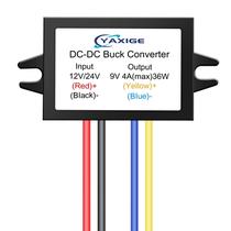 Redutor de tensão YAXIGE DC-DC 12V 24V a 9V 4A 36W à prova d'água
