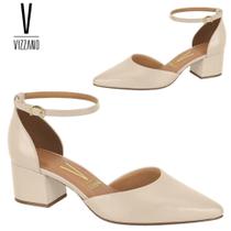 Ref. 1220.317 Scarpin Vizzano Social Salto Bloco Bico Fino Conforto