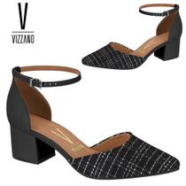 Ref. 1220.317 Scarpin Vizzano Social Salto Bloco Bico Fino Conforto