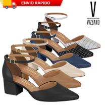 Ref. 1220.317 Scarpin Vizzano Social Salto Bloco Bico Fino Conforto