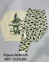 Ref 2425 pijama menino brilha escuro inf 4/8 dino