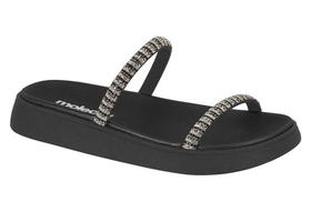 Ref. 5469.118 - Sandália Papete Feminina Moleca Tiras De Brilho Ref. 5469.118 - Sandália Papete Feminina Moleca Tiras De Brilho
