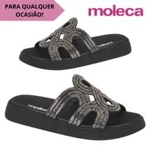 Ref.5469.134- Sandália Papete Brilho Feminina Casual Moleca