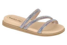 Ref. 8488.108 - Tamanco Feminino Slide Flat Tiras Strass Beira Rio