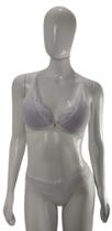 REF810 - Conjunto Lingerie Top Bojo e Calcinha Fio Dental Tule