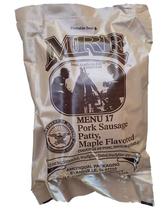 Refeição Militar MRE Individual com Hambúrguer de Linguiça Suína Sabor Maple Novo 2025