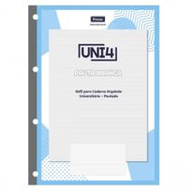Refil Argolado Universitário Pauta Branca Fundo Cinza UNI4 60 Fls - Foroni