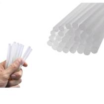 Refil Bastão Cola Quente Fina Transparente 7mm X 30cm kit com 20 unidades