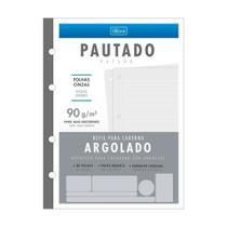 Refil Bloco De Fichario Colegial Cinza Pauta Branca 90g 80fls