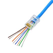 Refil C/ 100 unidades de Conector p/ cabo de rede Ez-rj45 Vazado Cat5e EZ Crimp
