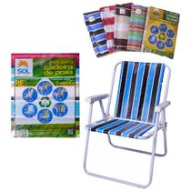 Refil Cadeira de Praia Original Capa Troca Prática Tecido - Sol,mar e Lazer