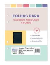 Refil Caderno Argolado 80fls Pretas Pauta Color