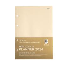Refil Caderno Argolado CICERO Planner 2024 Semanal 17 x 24cm