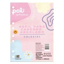 Refil Caderno Argolado Colegial B5 POLIBRAS 80 folhas 56g/m² Refil Caderno Argolado Colegial B5 POLIBRAS 80 folhas 56g/m²