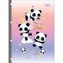 Refil Caderno Argolado Fichário Universitário Panda 80 folhas 200x275mm Pandinha Lovely Friend - Tilibra