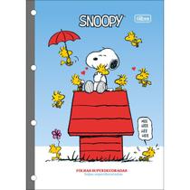 Refil Caderno Argolado Fichário Universitário Snoopy 80 folhas 20,0cm x 27,5cm - Tilibra