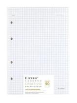 Refil caderno criativo argolado 40fls offset 90g pautado 17x24