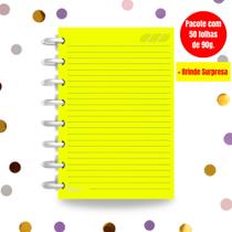 Refil Caderno de Disco Sistema Inteligente I Yellow Neon