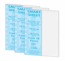 Refil Caderno Inteligente 90g 300 FLS Pauta Branca 10 Furos