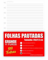 Refil Caderno Inteligente Grande Pautado 90g Compatível 100f - Refil Inteligente